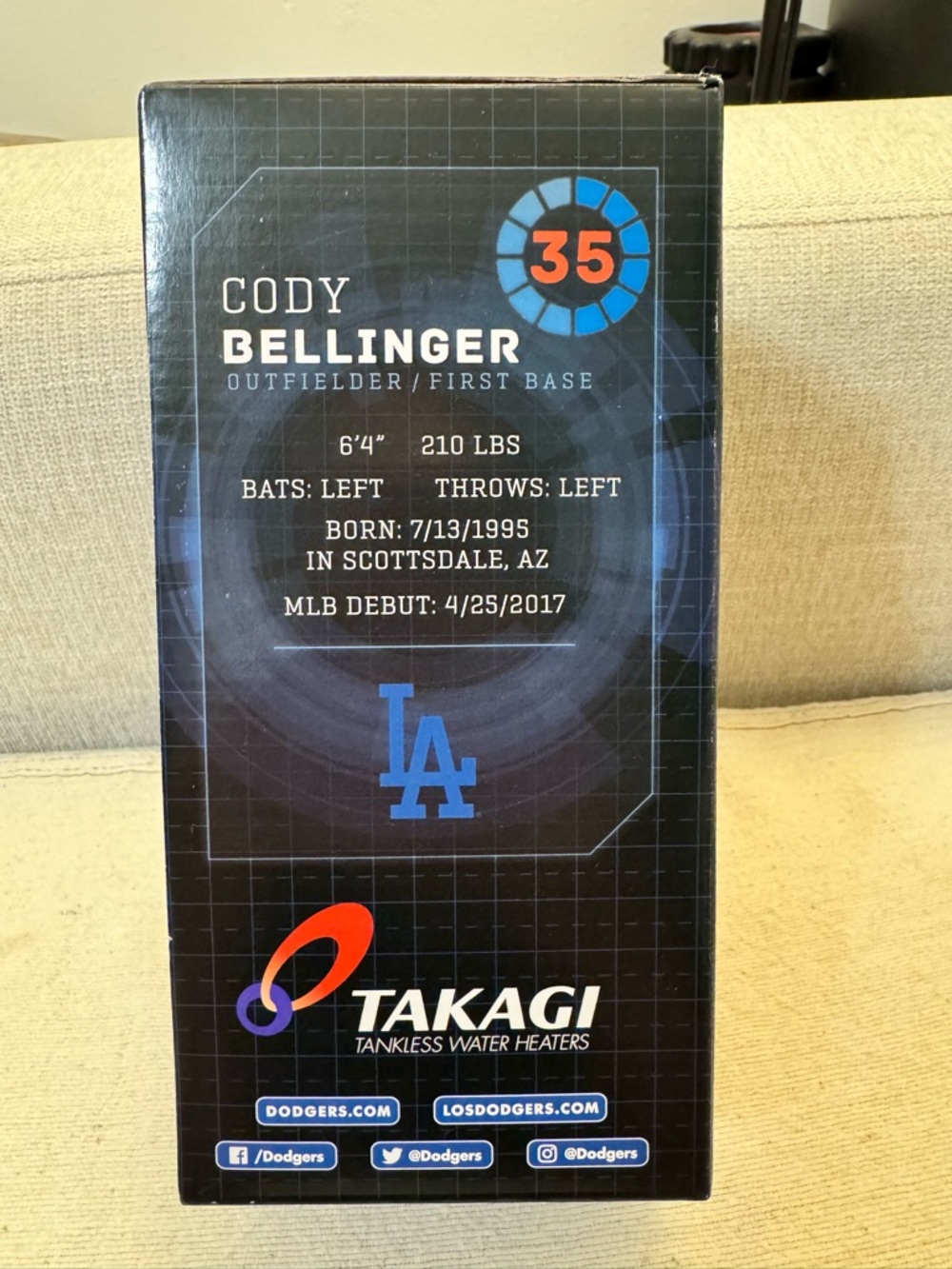 Los Angeles Dodgers Cody Bellinger 2017 Rookie Bobblehead - Picture 4 of 5